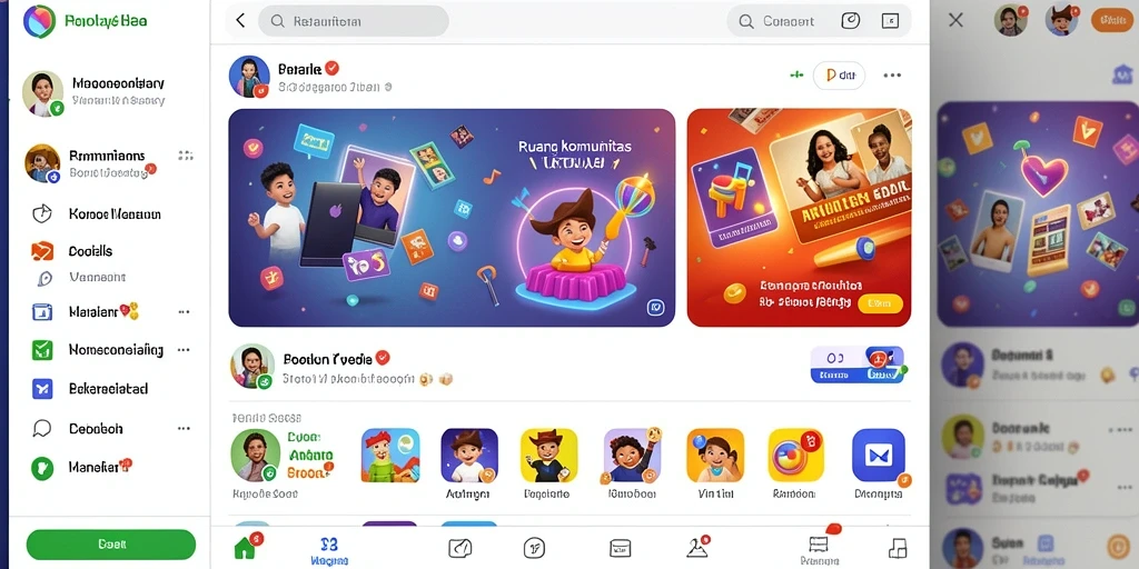 Screenshot pertama menunjukkan tampilan menu utama yang menarik.